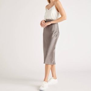 Quince 100% Washable Silk Midi Skirt